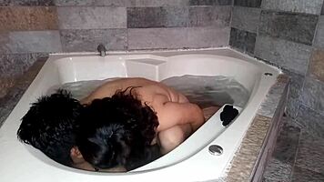 I follow the unfaithful wife in a motel jacuzzi and record it for her husband