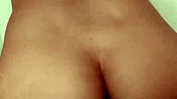 I'm masturbating while he fucks my big ass with his monster cock, and I love it