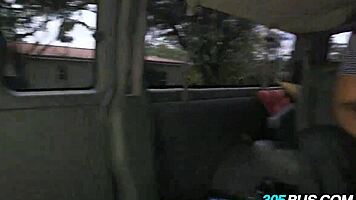 Threesome on the 305bus with rachel starr and a random latina babe 2 1