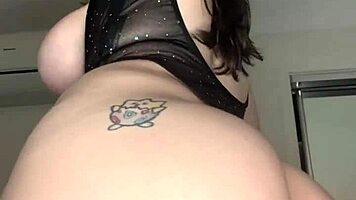 Brunette Teen Teases With Huge Boobs In Sparkly Lingerie And Tight Ass