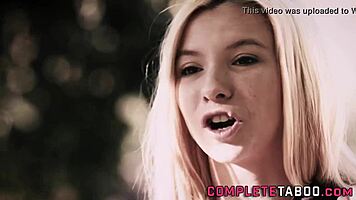 Blonde Teen Rubs Against Busty Milf Outdoors