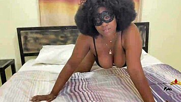 Oiled Ebony Teen Sucks Big Cock in Close-Up Homemade Vid