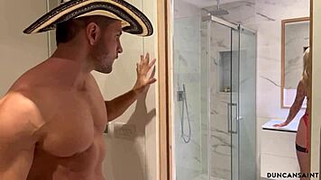 British blonde with petite body services big cock in fitness session