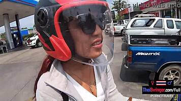 Thai Girlfriend's Big Ass in Public Shop Sex.