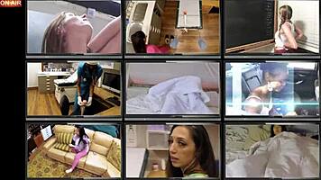 busty latina jasmine mendez masturbates to her porn with hitachi wand