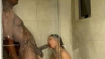 sloppy blowjob in the bathroom -amateur couple- nysdel