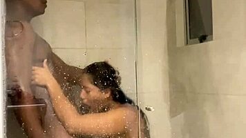 sloppy blowjob in the bathroom -amateur couple- nysdel