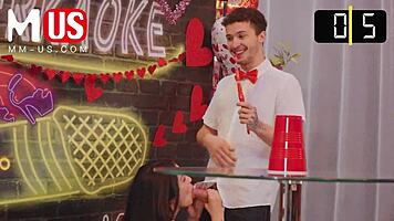 Carolina Cortez and Apollo Banks start with kissing in Jerkaoke ep1. They escalate to hardcore blowjobs and licking wet pussies.