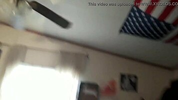 Omega films her pussy getting eaten in the mirror