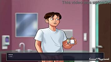 Summertime Saga Nurse Assists Patient In Hospital