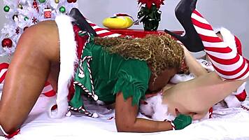 Nadia White Spanks Nins Rivera Hard for Christmas!