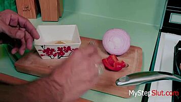 Brunette Step Daughter Alex Blake Blows Old Man's Cock In Early Morning Routine!