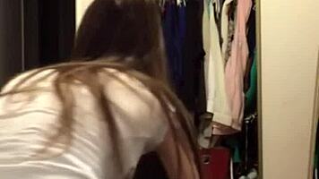 French Teen 18+ Twerks Big Ass While Boyfriend Sleeps