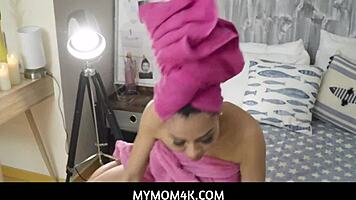 mymom4k busty latina milf screams while riding stepsons big dick on steps