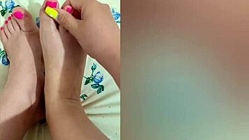 shy babe strokes legs in shower on phone