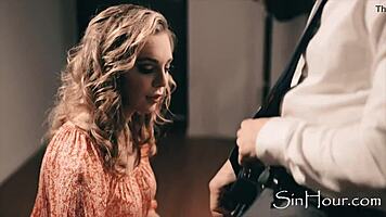 Low level manager tricks gullible temp into fucking him with big cock 😏