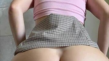 i'm riding this anal dildo so hard, feeling it deep in my shaved pussy with small tits, maiskii