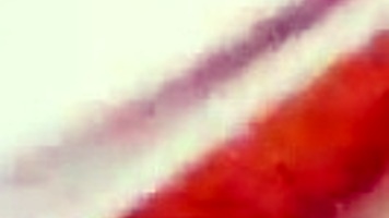 Gorgeous redhead invades men's bathroom for a blowjob