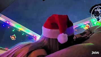 our christmas with a special present and a sloppy kiss