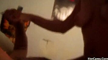 webcam couple with big tits rides dildo intensely, sucking and masturbating