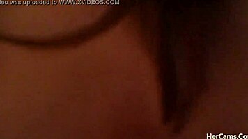 webcam couple with big tits rides dildo intensely, sucking and masturbating