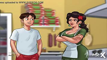 Summertimesaga - Maria Enjoys Mustache Riding with Anime Teen 18+ Babe in Hentai Creampie Scene E1 76.
