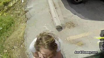 teen big tits sucked in outdoor car park