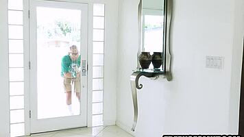 Hot brunettes get freeused by their friend in a spooky haunted house.