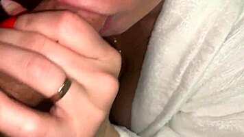 Anal creampie and deep blowjob with mistress in hotel