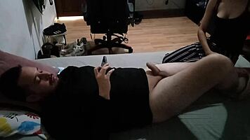 The cleaning lady provides excellent service with her mouth