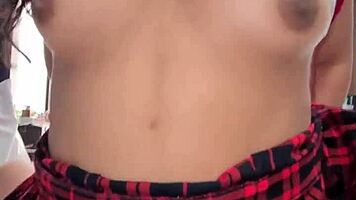 Hot 18-year-old student invites classmate over to hook up while alone