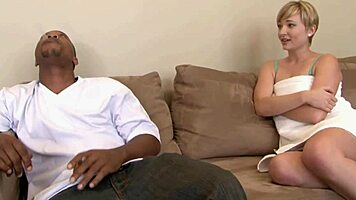 Blonde teen 18+ rides horny BLACK stepdad NORA SKYY with wild lust