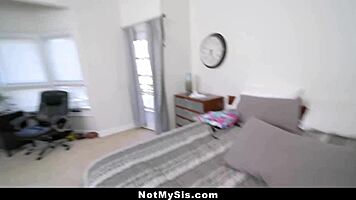 bratty little 18+ stepsister minxx marley keeps seducing her stepbrother with her small tits and monster cock temptation.