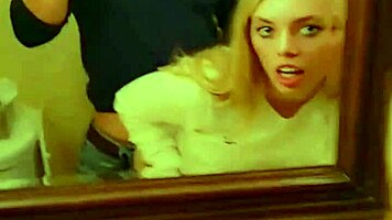 Teen Sucks Cock In Bathroom Mirror