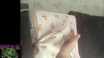 During nap, the sexy asian cosplayer gets horny, pulls down boyfriend's pants, sucks his cock, and jerks it hard.
