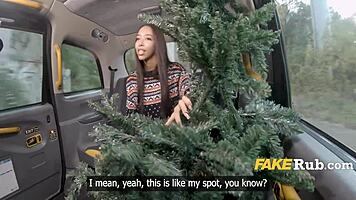 Cute Brazilian gives Christmas tip in car!