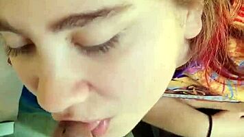 Gave sloppy head, took cum in mouth, wow! 😍