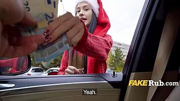 Sexy Santa Teen Delivers Christmas Fuck!