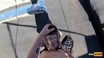 russian teen explores rooftop adventure