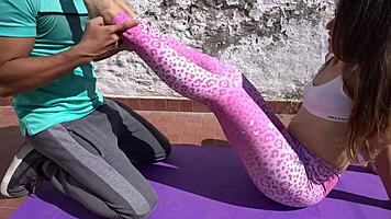 Big-ass student fucked in yoga class