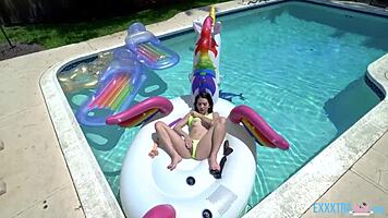 Pixie Joins Riley Jean And Logan Lucky At The Pool