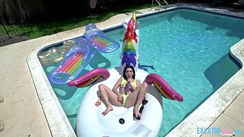 Pixie Joins Riley Jean And Logan Lucky At The Pool