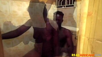 Black teen rides in shower