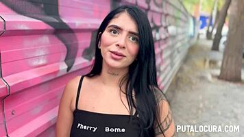 Putalocura catches sensual Colombian Abby Montano in steamy bedroom action