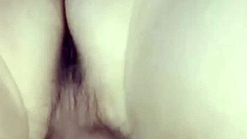 i'm riding my ex-girlfriend's bareback cock, cum leaking from her pussy. asian couple bent over.