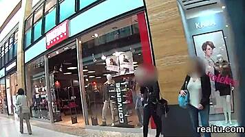 charming czech girl is seduced in the shopping centre and banged in pov