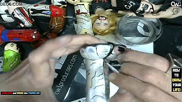 it's time to finish painting the little 18+ grey alien with some dildo art business.