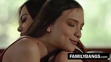 pigtailed redhead tribs stepsister for intense orgasm