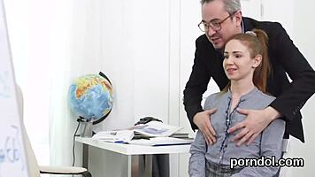 Cute College Girl Teased and Nailed by Senior Teacher