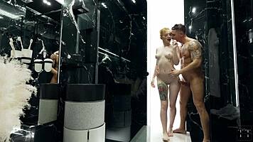 my stepsister loves fucking in the shower with that big cock 😏